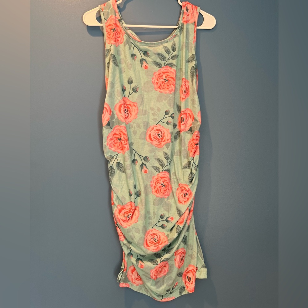Floral Sleeveless Maternity Dress
